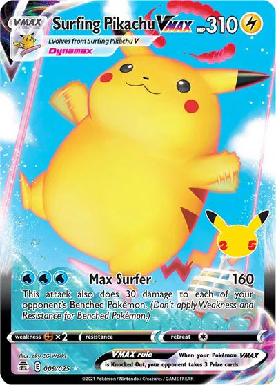 Surfing Pikachu VMAX — Holofoil