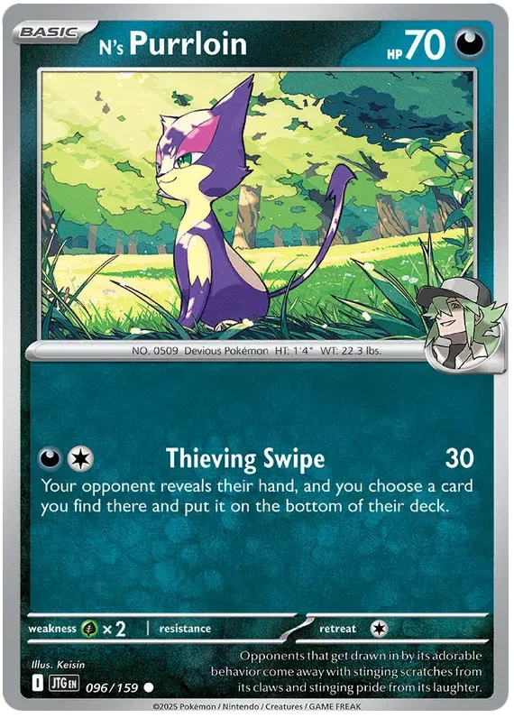 N's Purrloin — Reverse Holofoil