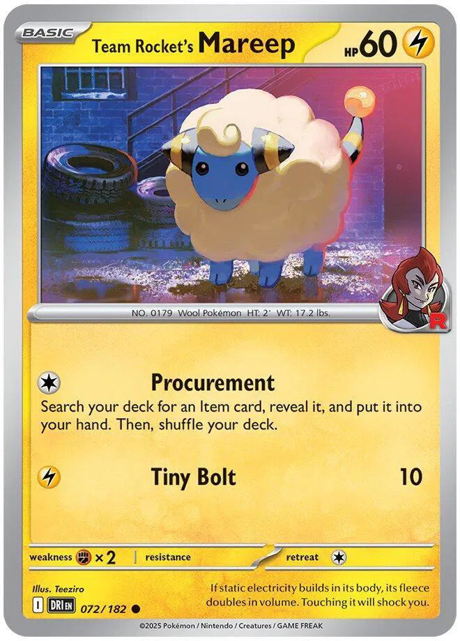 Team Rocket's Mareep — Reverse Holofoil