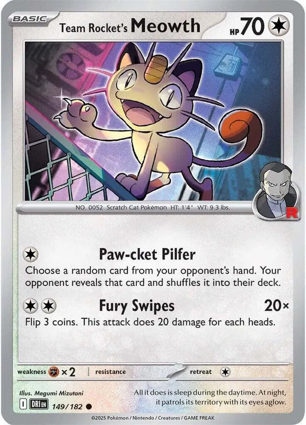 Team Rocket's Meowth — Reverse Holofoil
