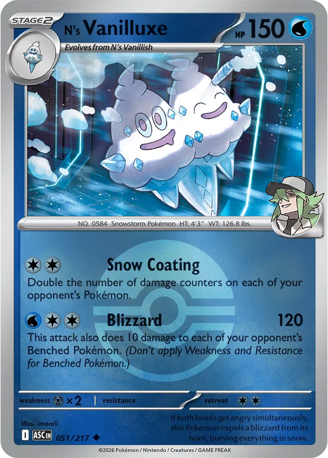 N's Vanilluxe (Poke Ball) — Reverse Holofoil