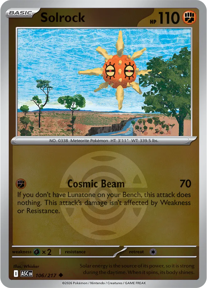 Solrock (Dusk Ball) — Reverse Holofoil