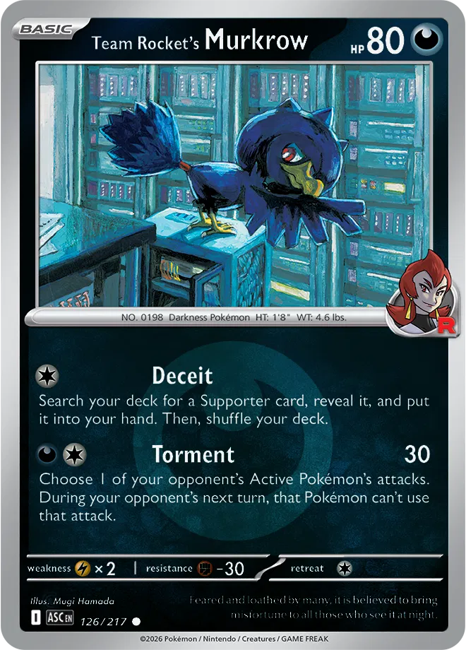 Team Rocket's Murkrow (Energy Symbol Pattern) — Reverse Holofoil