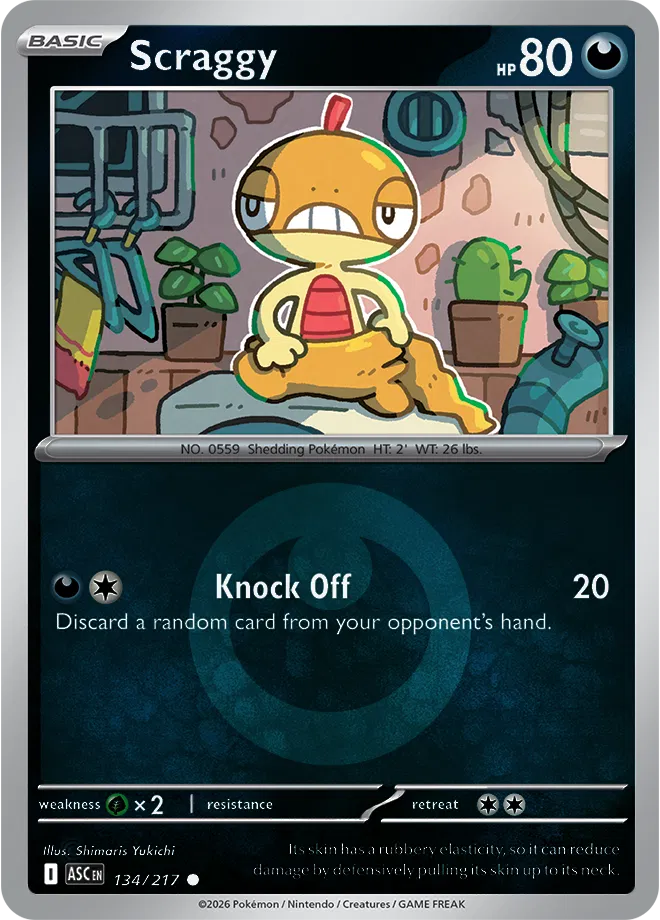 Scraggy (Energy Symbol Pattern) — Reverse Holofoil