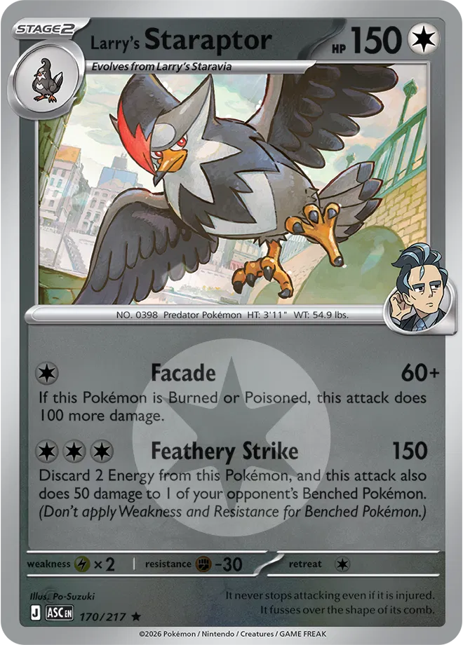 Larry's Staraptor (Energy Symbol Pattern) — Reverse Holofoil