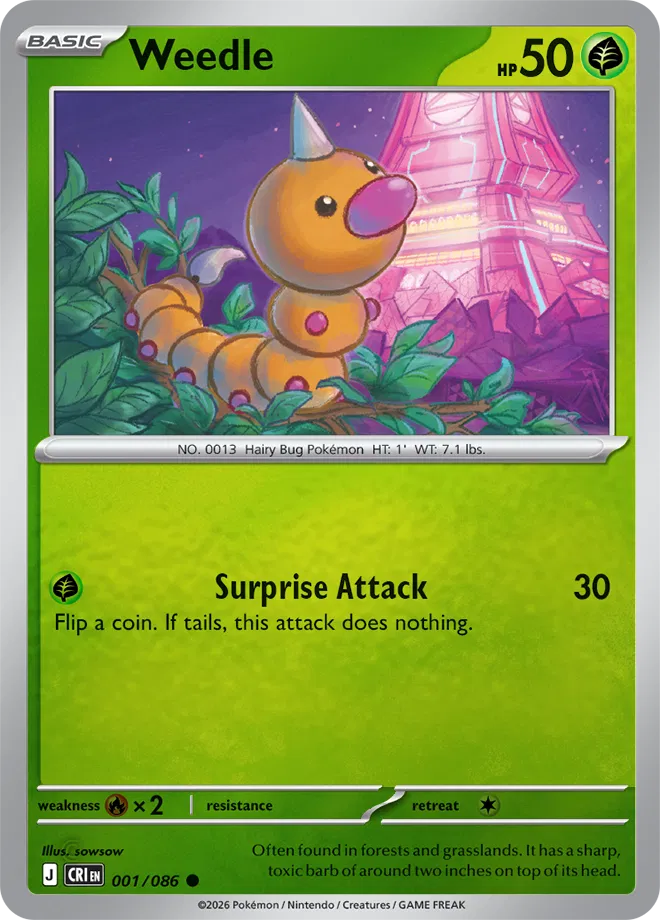 Weedle — Reverse Holofoil