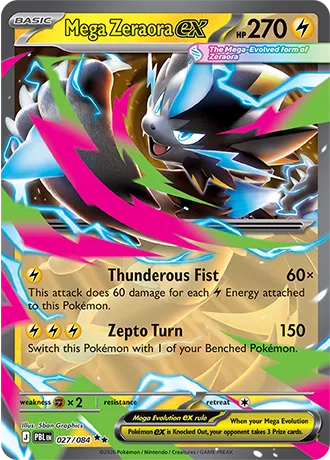 Mega Zeraora ex — Holofoil